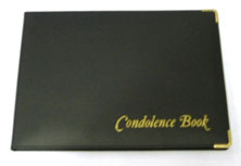 Black Condolence Book Black PU Cover