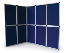 6 Panel Screen Blue Fabric