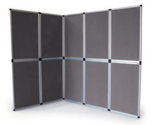 6 Panel Screen Grey Fabric