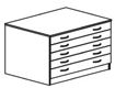 Plan Cabinet 1000Wx745Dx600H with 5 drawer